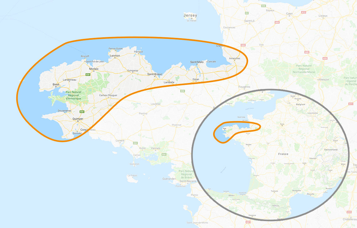 Mappa Bretagna