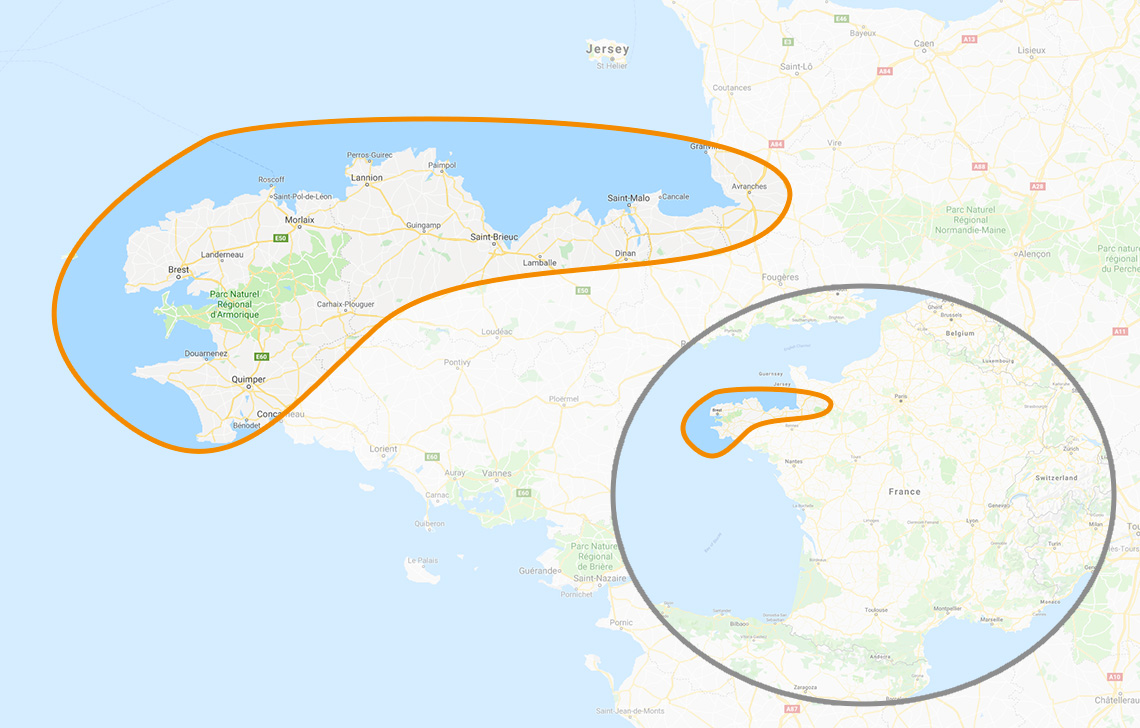 Mappa Bretagna
