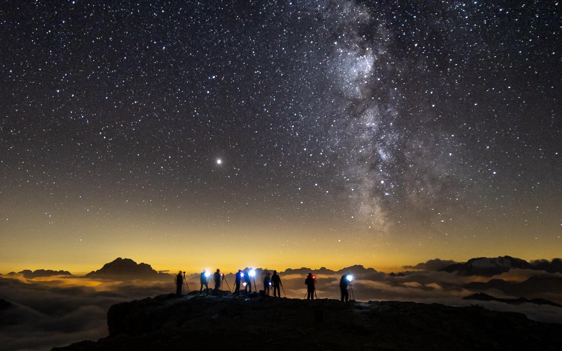 Dolomiti Rifugi Nikon School Workshop Paesaggio Notturna Via Lattea Startrail 00058